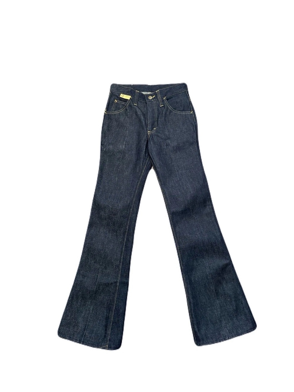 VINTAGE 1970's LEE LEEN Flare BELL BOTTOMS DENIM JEANS PANTS USA 27x32 Deadstock